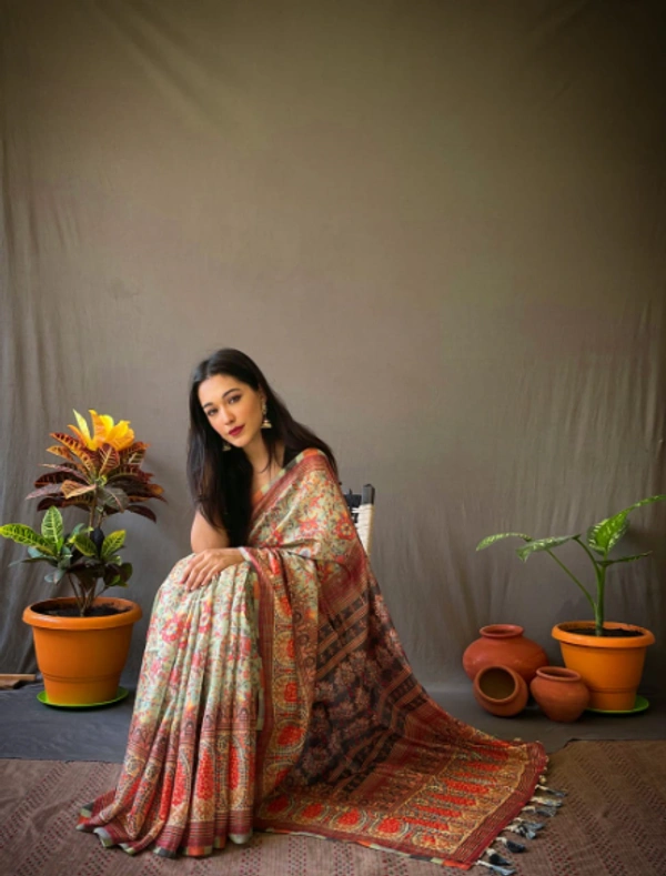 cotton saree printed